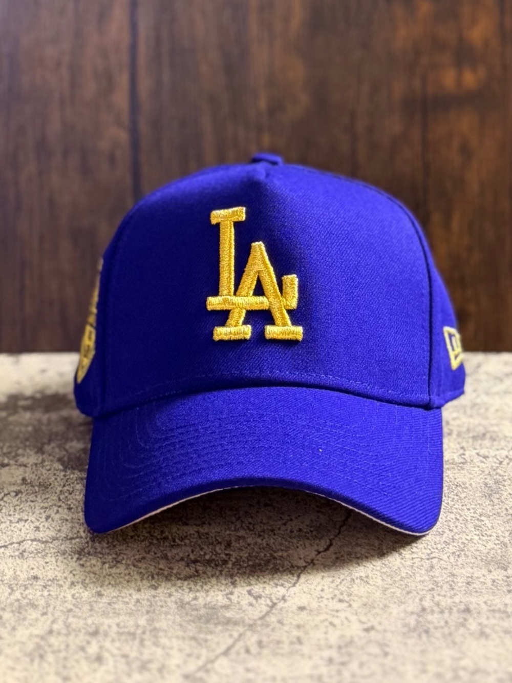 Blue New Era 9FORTY A-Frame Gold LA Dodgers & 2025 World Series Champions OSFA